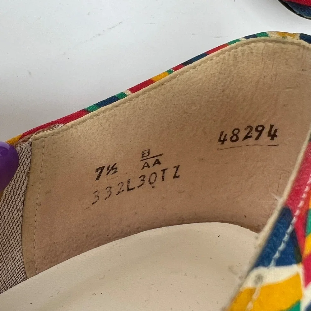 Vintage LIFE STRIDE 1980s Multicoloured Heels 7.5